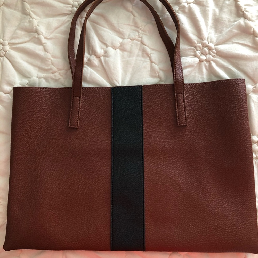 Vince Camuto Career Brown Vegan Leather Tote